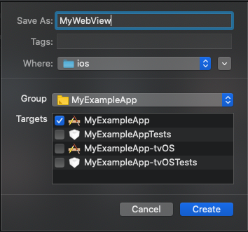 Create Swift File example